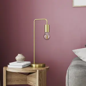 GoodHome Ghlin Satin Brass effect Table lamp