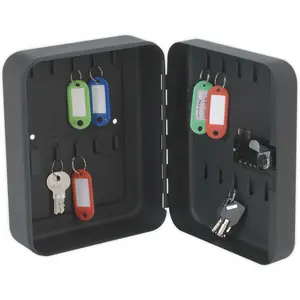 Secure Wall Mounted Mini Key Cabinet Safe - Holds 20 Keys with 3-Digit Combination Lock