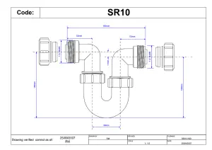 McAlpine SR10 1" 75mm Water Seal Running Tubular Swivel 'P' Trap