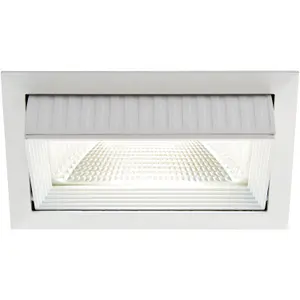 Fully Adjustable Recessed Ceiling Downlight - 35W Cool White LED - Matt White