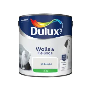 Dulux Walls & ceilings White mist Silk Emulsion paint, 2.5L