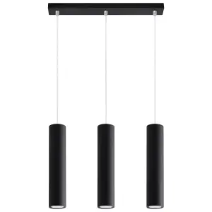 Lagos Steel Black 3 Light Classic Pendant Ceiling Light