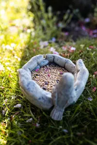 Open Hands with Robin Bird Feeder