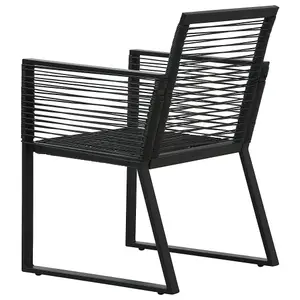 Berkfield Garden Chairs 2 pcs Black PVC Rattan