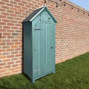 Outdoor Bideford Garden Wooden Storage Cabinet Tool Shed - Green