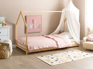 Wooden Kids House Bed EU Single Size Light APPY