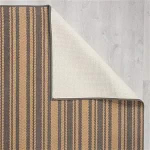 Churchgate Drayton Striped Jute Stair Runner, Size: 60cm X 600cm (2ft X 20Ft), Churchgate Drayton Grey