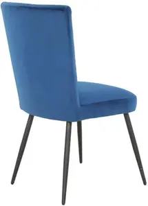 Dunelm Taylor Dining Chair, Velvet, Modern, Blue, Taylor Navy, Fabric/Velvet