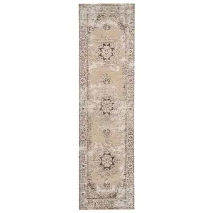 Cotton Runner Rug 80 x 300 cm Beige and Brown ALMUS