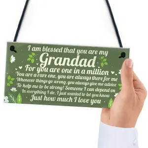 Red Ocean Gifts For GRANDAD Birthday Christmas Hanging Plaque Grandad Gifts From Grandchildren