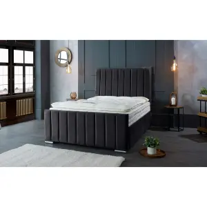 Redding Plush Velvet Steel Bed Frame