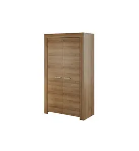  Elegant Sky Hinged Wardrobe H1970mm W1100mm D540mm in Riviera Oak - Spacious Storage Solution