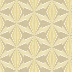 Hoopla Walls Sunray Diamond Grey & Yellow 10m Wallpaper Matt Smooth