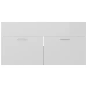 Berkfield Bathroom Furniture Set High Gloss White Engineered Wood