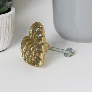 Melody Maison Gold Monstera Leaf Drawer Knob