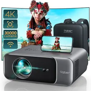 Auto Focus & Keystone Projector, 30000 Lumens FHD 1080P Portable Projector, Wifi6 Bluetooth 5.2 Projector, YABER V9 Zoom Function Smart Projector,