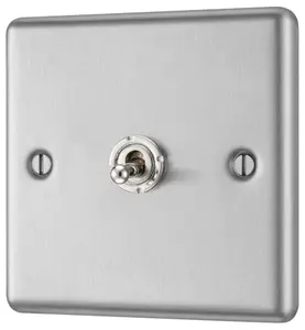 GoodHome 20A 2 way 1 gang Toggle switch Matt Steel effect