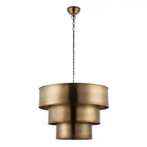 Anson Lighting Farrel Aged Brass Single Light Ceiling Pendant