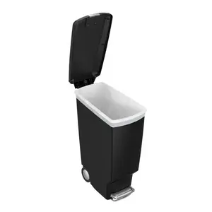 Simplehuman 40L Plastic Slim Pedal Bin Black