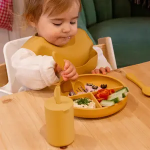 Tiny Dining - Baby Divided Silicone Suction Plate - Ochre