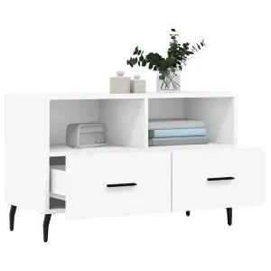 Berkfield TV Cabinet White 80x36x50 cm Engineered Wood