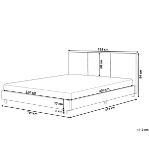 Fabric EU Super King Bed Beige ALBI