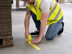 Durable DURALINE Strong Removable PVC Floor Marking Tape - 50mm x 33m - Yellow