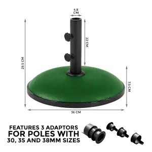 Round Umbrella Parasol Base Stand Heavy Duty 11kg Concrete Patio Outdoor Garden Green