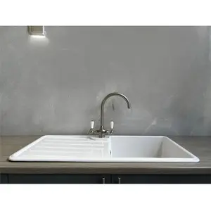 Liquida ELGS10WH 1.0 Bowl Comite Reversible Inset Gloss White Kitchen Sink