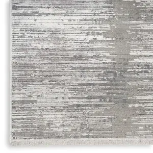 Grey White Modern Abstract Easy To Clean Living Room Bedroom & Dining Room Rug-160cm X 229cm