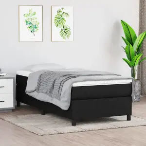 Berkfield Box Spring Bed Frame Black 90x190 cm 3FT Single Fabric