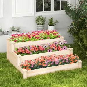 Costway 3-tier Raised Garden Bed Tiered Garden Box Patio Elevated Planter Box