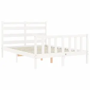 Berkfield Bed Frame with Headboard White 120x200 cm Solid Wood