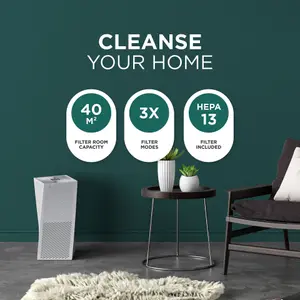 DMD 3 Speeds Smart Air Purifier HEPA 13 & Carbon Air Filter 99.97% Pollen Remover with Quiet Mode