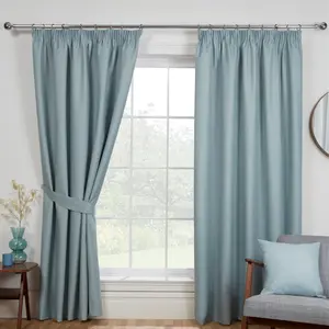 Forsman Pencil Pleat Blackout Curtains Blue / 168 W x 183 D cm