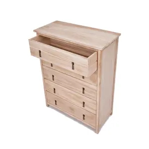 Portofino 5 Drawer Chest of Drawers Drop Brass Handle