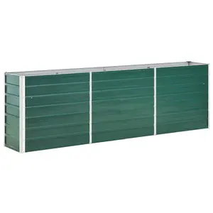 Berkfield Garden Raised Bed Galvanised Steel 240x40x77 cm Green