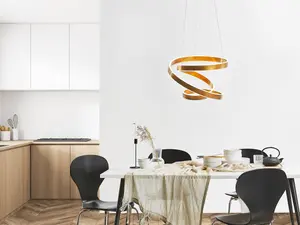 Metal LED Pendant Lamp Gold WANLI