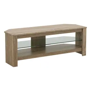 AVF Calibre Plus 1.15m TV Stand with Glass Shelf, for TVs up to 55" - Rustic Sawn Oak