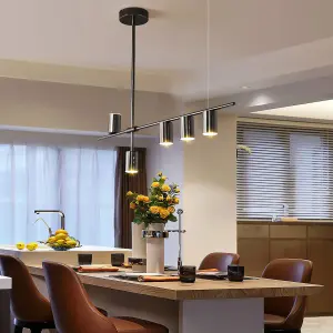 Garwarm 5-Light Black Dimmable LED Pendant Light 35W