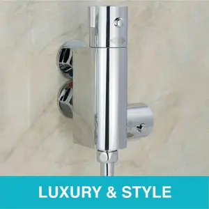 ENKI, Vero, T31, Thermostatic Bar Shower Mixer Valve, Douche Shataf Bidet Tap, Small Shower Valve for Caravan or Boat, Vertical