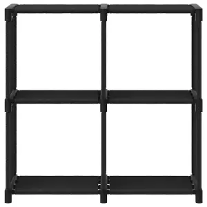 Berkfield 4-Cube Display Shelf Black 69x30x72.5 cm Fabric