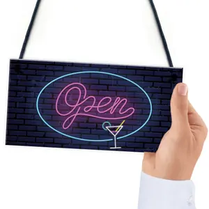 NEON EFFECT Open Sign For Bar Man Cave Pub Club Home Decor Sign Gift