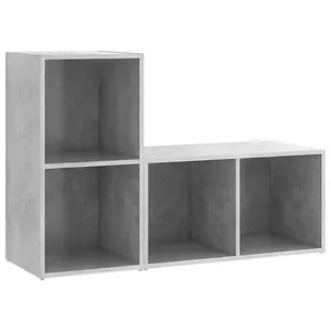 Berkfield TV Cabinets 2 pcs Concrete Grey 72x35x36.5 cm Engineered Wood