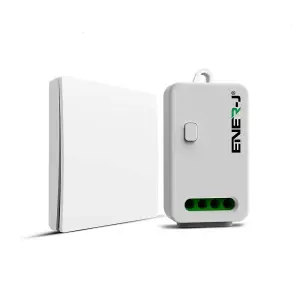 ENERJ 1 Gang Wireless Kinetic Switch + 500W Non-Dimmable Receiver BUNDLE PACK