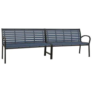 Berkfield Twin Garden Bench 251 cm Steel and WPC Black