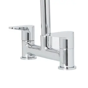 Cooke & Lewis Gordale Chrome effect Kitchen Bridge mixer Tap