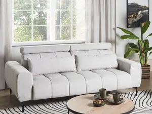 3 Seater Fabric Sofa Grey VEGAMO