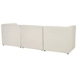 3 Seater Modular Jumbo Cord Sofa with Ottoman Beige LEMVIG