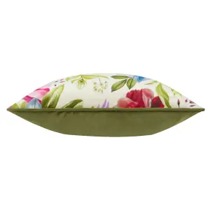 Wylder Nectar Garden Petunia Floral Piped Polyester Filled Cushion